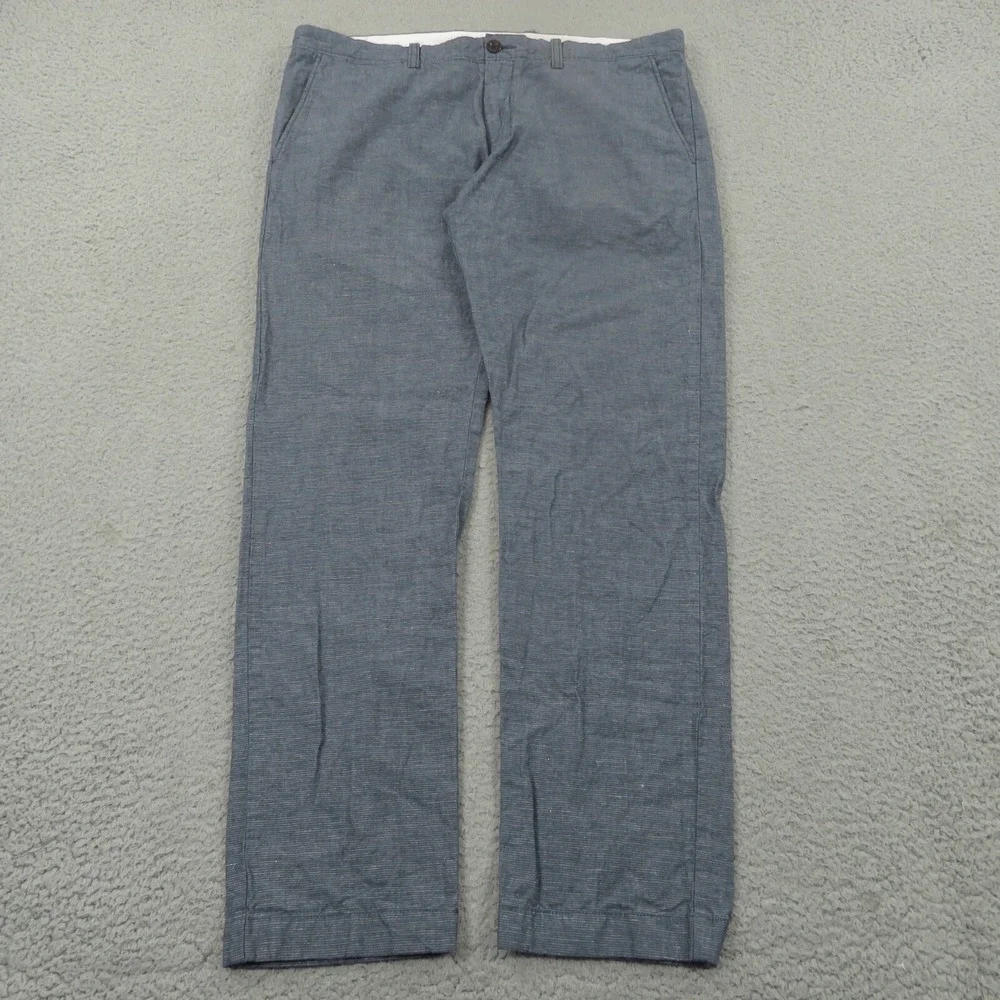 J.Crew 484 Slim Fit Pants Mens 36x32 Blue Baird McNutt Irish Linen Chinos